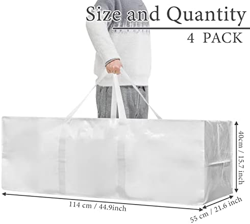 4 парчиња тешки торби за движење на тешки точки дополнителни големи складишта со патенти и ракуваат со 100 фунти водоотпорни огромни резерви