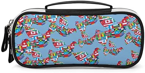 Светско знаме гулаб молив кутија со голем капацитет торбичка за молив со рачно рачно пенкало торба за шминка, организатор за складирање подарок
