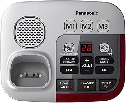 Panasonic KX-TGM450S + KX-TGMA45S засилувач на јачина на звук до 50 dB бавен разговор за контрола на бучава Намалување на бучава ИД на повик засилен телефон-2-слушал за безжичен теле?