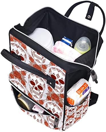 Ретро череп флорали образец за пелена торба ранец бебето nappy менување торби повеќе функции торба за патување со голем капацитет
