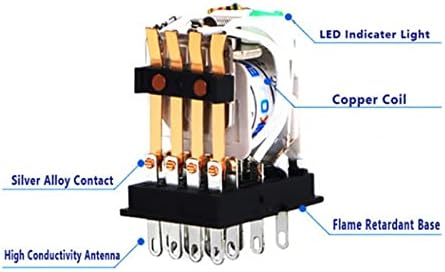 MAKEE 5Pcs Средно Реле HH52P MY2NJ Серпентина Општо DPDT Мини Електромагнетно Реле Прекинувач СО LED 8 Pins AC 110V 220V DC 12V 24V