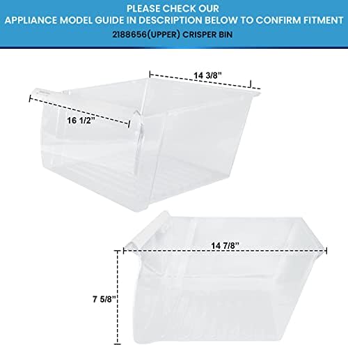 Gritly - 2188656 Crisper Bin - Број на дел - WP2188656, 2188656 Frairgirdator Crisper Drighter - фиока за замена на вирпол, замена на фиоката Кенмор - Контрола на влажност