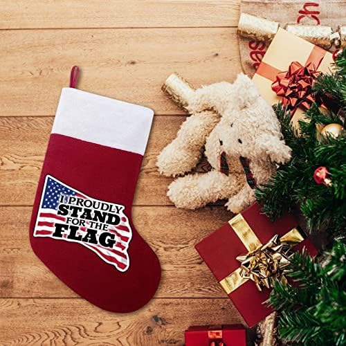 Јас гордо се залагам за знамето Божиќно порибување Божиќни чорапи торбичка куќа семејство Божиќ декор