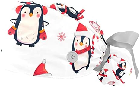 Работно капаче за Иролскднф со копчиња за жени, Божиќна капа Зимски каваи пингвин памук џемпери за џемпер-капа од чипка
