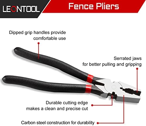 ЛЕОНТОЛ 10 Инчи Мечување Клешти Ограда Клешти Алатка Квадратни Носот со 3 Жица Секачи Мулти-Цел Ограда Клешти За Инсталирање