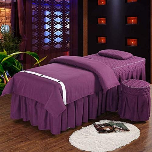 Leversуан Премиум масажа за масажа поставува убавини за кревет за убавина 4 парчиња кревети за масажа за здолништа со постелнини спа-постелнини
