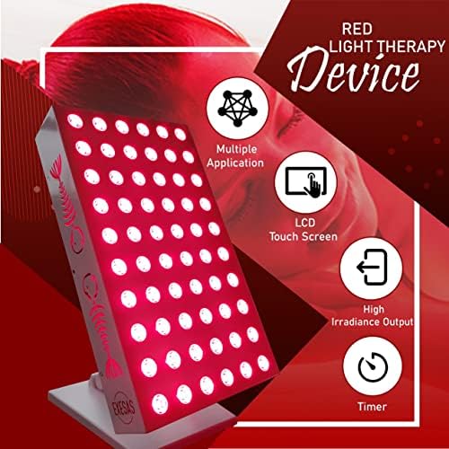 EXESAS најновите 60 LED диоди, 300W, уред со терапија со црвена светлина со двојно чип за целото тело, 660Nm и 850Nm во близина на инфрацрвена LED терапија панел за убава кожа, упра?