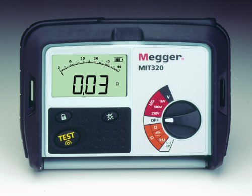 Тестер за изолација на Megger MIT320-Entcal, 1000 m ом, отпор, 250V, 500V, 1000V Тест напон со сертификат за калибрација што може да се