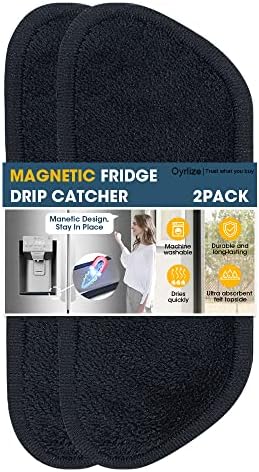 2PackMagnetic Forrigerator Water Crail Tray Catcher Mat Кујна Сплат чувар Абсорбента ткаенина за сушење мат влошки за GE, Whirlpool, Samsung