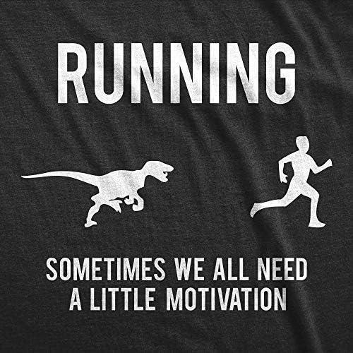 Mens Running Motivation Motivation Raptor Chase Tilts Смешна диносаурусна мета нервозна графичка