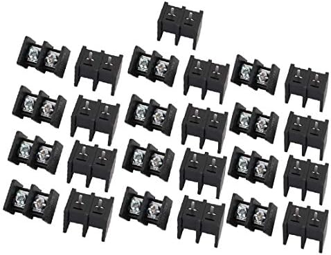 X-DREE 25pcs LW1C AC300V 20A 10mm Теренот 2P Завртка Терминал Блок Лента бариера(25Pcs LW1C AC300V 20a 10mm Paso 2p Tornillo Терминал де tira