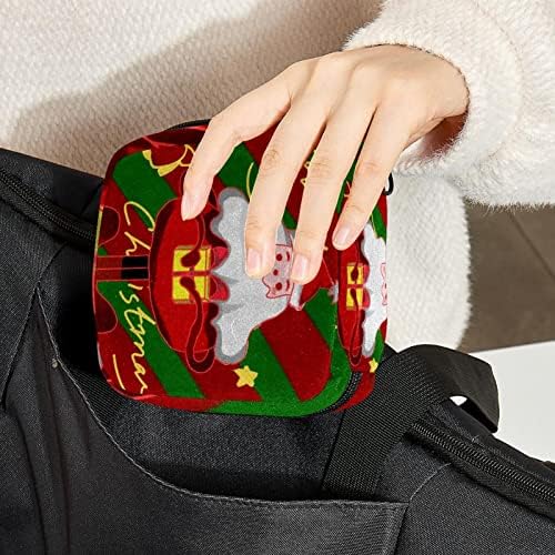 Оријукан санитарна торба за складирање на салфетка, торба за преносен период за жени, чаша од менструална чаша, цртан филм Санта Мери Божиќ