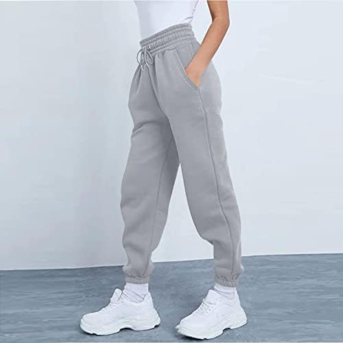 Гумипни панталони за пот за жени лабава права нога цврсто трчање џогирање харем панталони со високи панталони за тренингот на половината со активна