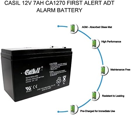 КАСИЛ 12В 7АХ КА1270 Запечатена Оловна Киселина Батерија За ПРОЗОРЦИ И Алармни Системи