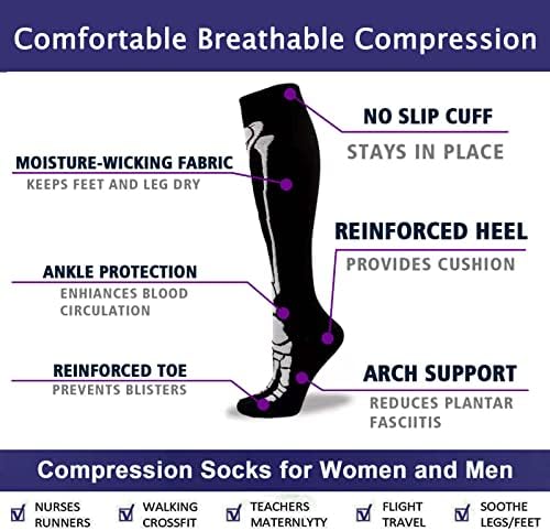 Божиќни чорапи за компресија за жени, чорапи за поддршка на медицинска компресија 20-30 mmHg Најдобри чорапи со теле
