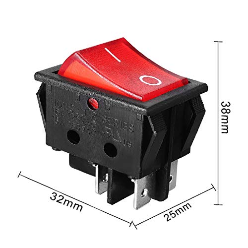 Нов LON0167 Mini 4Pin прикажан 2position DPST On-Off Surealial Snap Snap во Car Rocker Switch W Red Lamp