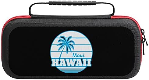 Прекинувач за палми на Мауи Хаваи, кој носи кутија за носење, компатибилен со Nintendo Switch заштитна тврда школка преносна торбичка за патувања со 20 касети за игри