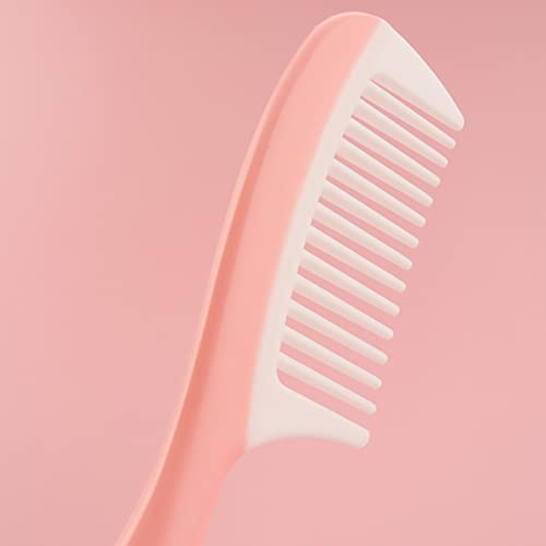 Lalafina 2 парчиња пластична дебела долга професионална заби бербер стил за масажа заби за заби, коса, домашна чешел коса розова