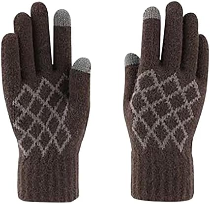 QVKARW ракавици задебелените топли топла топла пет прсти плетена волна на отворено спортско велосипедизам чувство на екранот топли ракавици