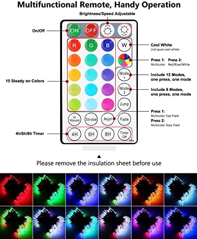 4 -ти јули Декорации Промена на жици на боја 33 ft RGB 50 LED затемнети водоотпорни приклучни C9 светла со далечински и тајмер за Божиќна декорација