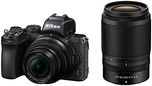 Никон Z50 DX-Формат Огледало Камера СО НИКОР Z DX 16-50mm f/3.5-6.3 VR и Z DX 50-250mm f/4.5-6.3 VR Леќи-Пакет Со Камера Случај,