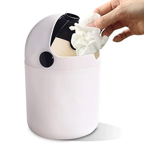 Allmro Мало ѓубре може да десктоп ѓубре за хартија за домаќинства со капаче за отпадоци од тоалетот може да го тресе капачето мини ѓубре конзерва