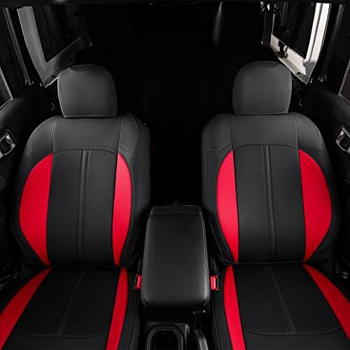 Xipoo Fit 2018-2023 Jeep Wrangler JL Seat Covers Front and Back PU кожен автомобил за автомобили покрива 4 врата за 2018 2019 2020 2021 2022 2023