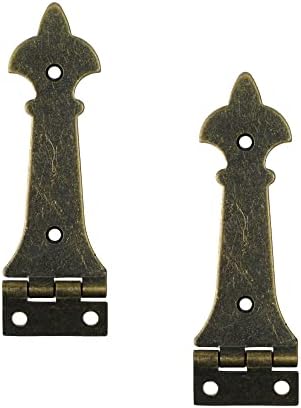 Одредби на задните дрва 3-3/8 челични шарки на градите со бронза/месинг финиш - сет од 2
