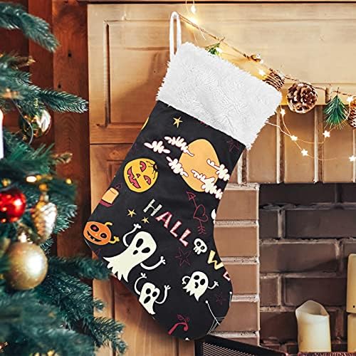 СИНЕСТУР Ноќта на вештерките чудовиште череп тикви Божиќни чорапи Големи Божиќни чорапи за камин елка дневна соба виси чорапи чорапи за семејни