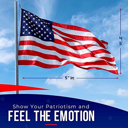 Американски знамиња за надворешни 3x5 направени во САД - знаме на САД, тешки на отворено Американско знаме 3x5 за пол -знаме, wallид, училница,