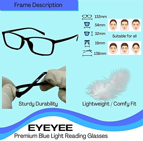 Компјутерски Очила За Читање Блокирање На Сина Светлина-Очила За Читање Анти Отсјај Напрегање На Очите Мала Тежина За Жени Мажи