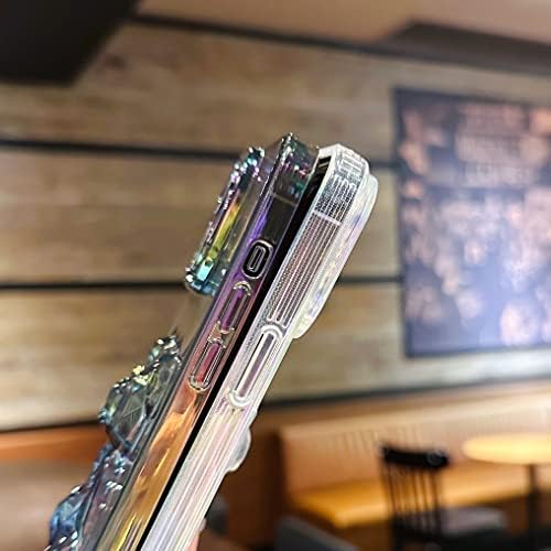 XIQI Компатибилен со Iphone 12 Pro Max Случај 6.7 Инчен Премиум TPU Мека Анти-Нула Со Сјај Блескавата Мечка Полно Тело Браник Заштита