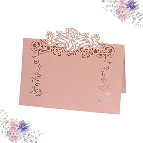 Yarnow 50pcs розова свадба табела за поставување број на картички картички гранични придружни картички табела табела за седишта празно мени шатор