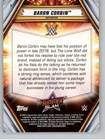 2019 Топс WWE SummerSlam 2 Барон Корбин Трговска картичка за борење