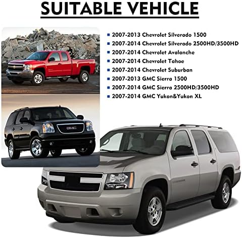 Замена на капакот на капакот на капакот од 1 пар, за Chevrolet Silverado, Avalanche, Tahoe, Suburban, GMC Sierra/Yukon 2007 - 2013 година