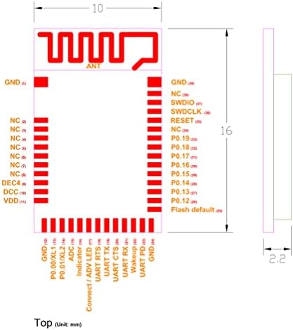 MDBT42Q-PATL2 UART/AT COMMAND/NUS/SPP Bluetooth Module Nordic PCB антена BT5.2 FCC IC CE TELEC KC RCM SRRC