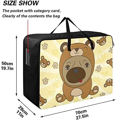 Н/ А Торба За Складирање Со Голем Капацитет-Прекрасна Торба За Организатор На Облека За Јорган Од Мопс, Преклопен Патент, Подвижна Торба