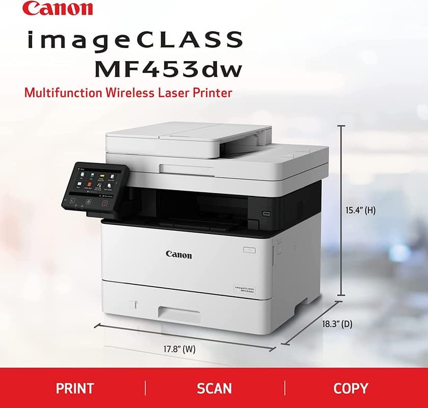 Канон ImageClass MF453DW сè-во-еден безжичен монохроматски ласерски печатач | Печати, копирање и скенирање | | 5 допир во боја LCD | Еден пас Дуплекс скенирање