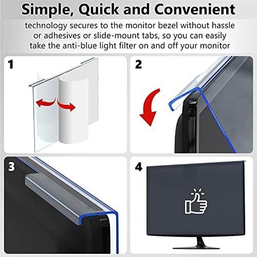 Заштитник на екранот за блокирање на сина светлина, панел за заштитник на екранот, анти-маст ТВ заштитен филм за 18.5-27in за компјутерски
