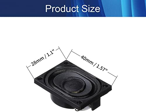 Aicosineg DIY магнетски звучник 2W 8 Ом Објавен облик за замена на звучникот на звучникот на звучникот на звучникот за домашна аудио-визуелна опрема 1.57x1.1inch