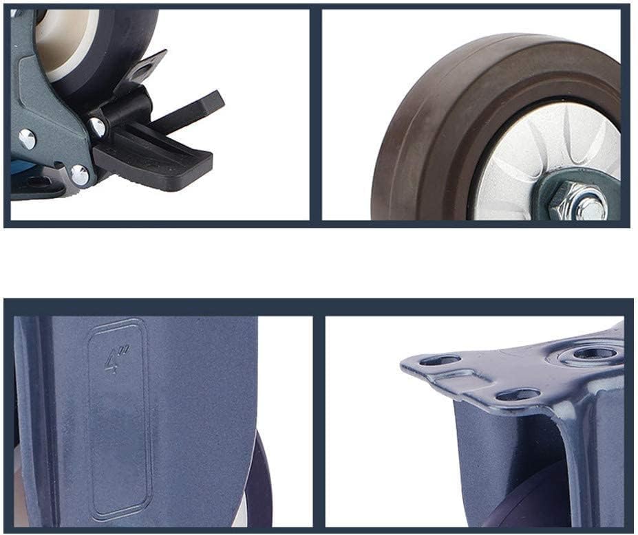 BABESA Индустриски Вртлив Рицинус, Мебел Тркала, DIY Хардвер Метална Плоча Тркала Сет на 4 Гумени База Количка, Безбедност Двојна