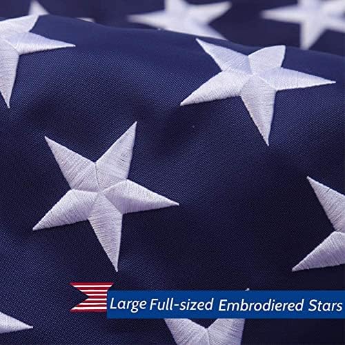 Американско знаме 3x5 стапки на отворено - Американско знаме тешка должност 3x5, сите временски шивани ленти извезени starsвезди