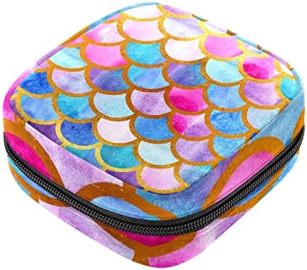 Период торба, санитарна торба за складирање на салфетка, држач за подлога за период, торбичка за шминка, шарена уметност за рибини