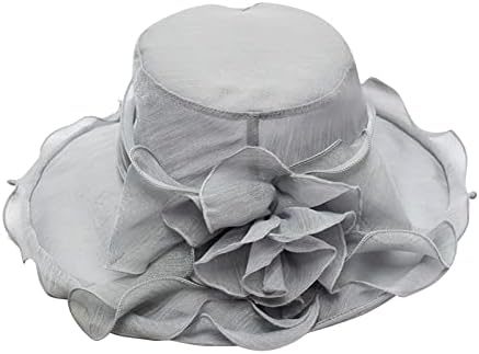 Wednените невестински чај забава свадбена капа за жени лето фустан капа Широк лист цвет невестинска капа за бејзбол капачиња за бејзбол