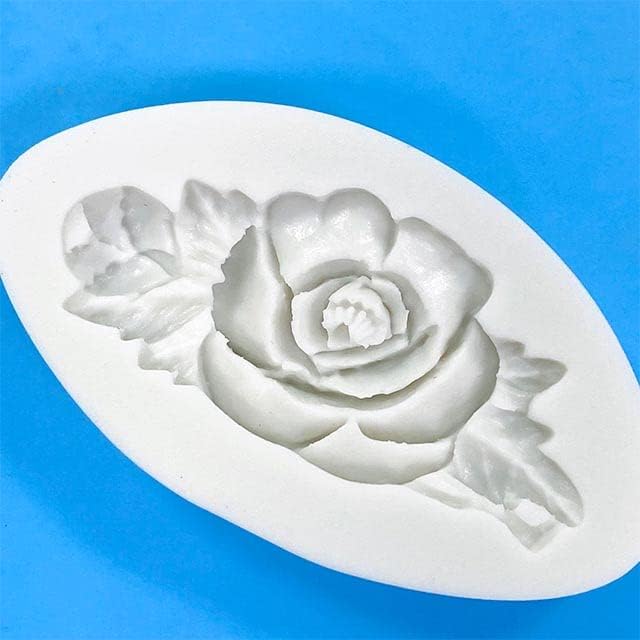 3Д розово цвет од силиконски сапун од силиконски сапун за розово цвеќе Fudge 3D DIY форма рачно изработена торта украсување шеќер занаетчиски