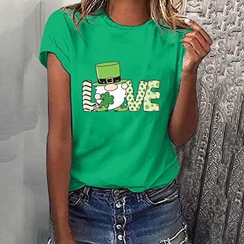Женски маички со кратки ракави за кратки ракави за печатење графички маички y2k блуза Основни врвови на в Valentубените/ул. Денот на дувата на