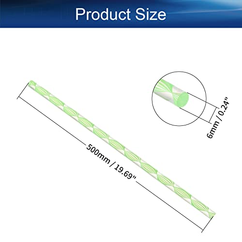 Bettomshin 6mmx500mm Зелена права линија цврста акрилна тркалезна шипка PMMA Bar 2 парчиња