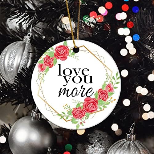 Божиќни керамички украси ве сакаат повеќе цветен венец Божиќен порцелан украс обичај смешна среќна нова година Божиќна меморија за чување