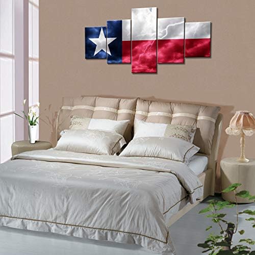5 парче платно wallидна уметност домородно американско знаме на државно знаме на Тексас Слики Бели црвени слики за дневна соба Модерни патриотски