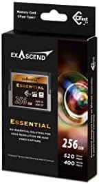 Exascend Суштински 256gb Cfast 2.0 Мемориска Картичка, До 520mb/S Читање, Одобрени За Blackmagic MIRSA Pro 12k, Canon XC15/C300MKII И Многу Повеќе